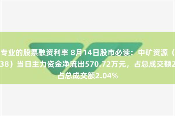 专业的股票融资利率 8月14日股市必读：中矿资源（002738）当日主力资金净流出570.72万元，占总成交额2.04%