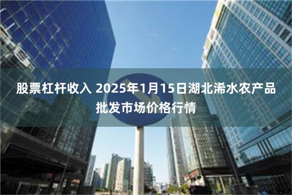 股票杠杆收入 2025年1月15日湖北浠水农产品批发市场价格行情